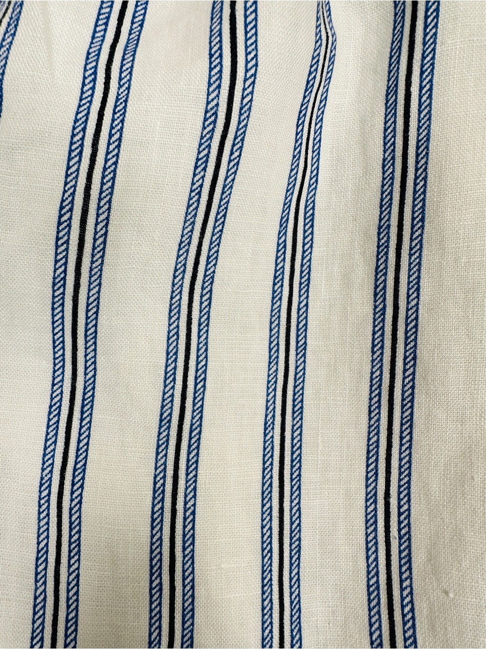 Michael Michael Kors Off Shoulder 100% Linen Mini Dress Blue White Stripe Size M - Picture 2 of 8
